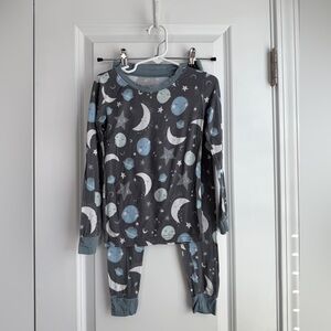 Little Sleepies Blue To The Moon and Back Two Piece Pajama Set Size 4T